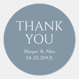 Pegatina Redonda Azul y blanco Gracias