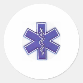 Pegatina Redonda azul y blanco número dos