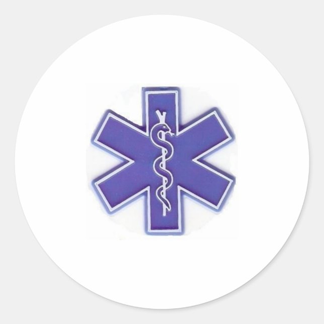 Pegatina Redonda azul y blanco número dos (Anverso)