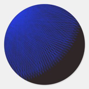 Pegatina Redonda azul y negro