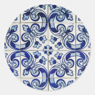 Pegatina Redonda Azulejo