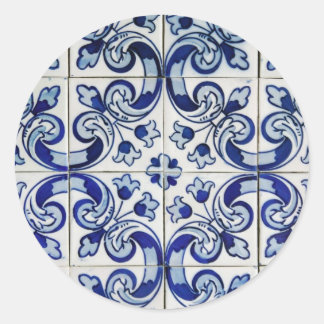 Pegatina Redonda Azulejo