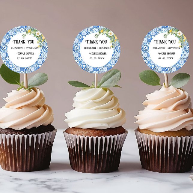 Pegatina Redonda Azulejo azul ducha de pareja de limón (Subido por el creador)