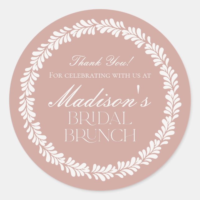 Pegatina Redonda Azulejo de Talavera Rosa Desayuno Nupcial de Fiest (Anverso)