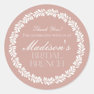 Pegatina Redonda Azulejo de Talavera Rosa Desayuno Nupcial Fiesta E