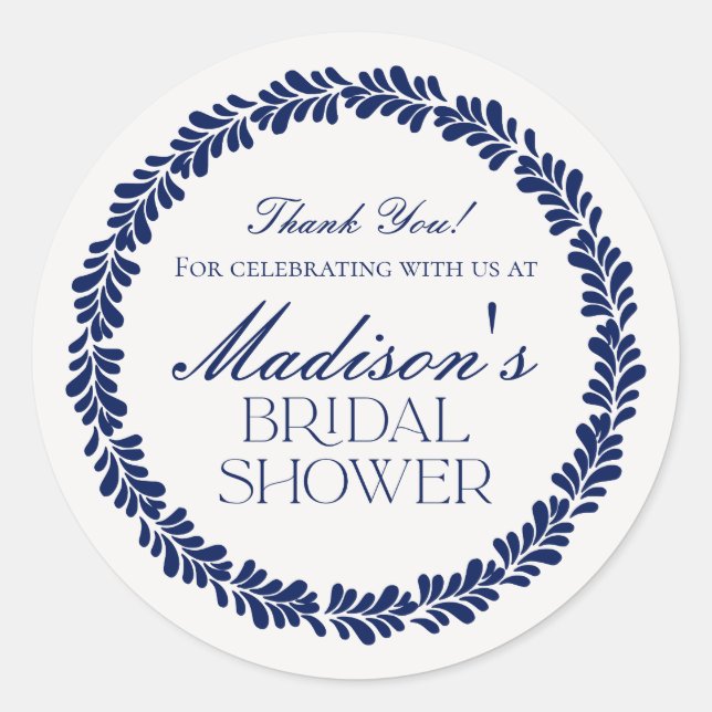 Pegatina Redonda Azulejo Talavera Azul Fiesta Española Despedida de (Anverso)