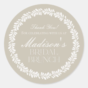 Pegatina Redonda Azulejo Talavera Beige Desayuno Nupcial Fiesta Esp