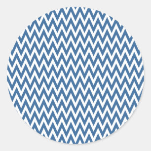 Pegatina Redonda Azure Elegant Chevron Design