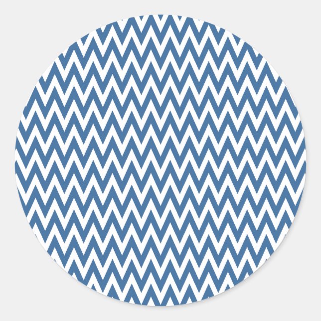 Pegatina Redonda Azure Elegant Chevron Design (Anverso)