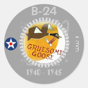 Pegatina Redonda B-24 LIBERADOR PESADO BOMBARDEO - Misc. Nose Art