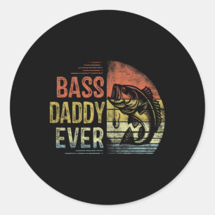 Pegatina Redonda B Daddy siempre pescando regalos Papi Cumpleaños V