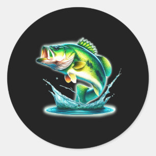 Pegatina Redonda B Fish Jumng Comfort Colors Adulto de Peso Pesado 