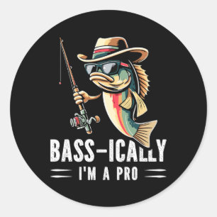 Pegatina Redonda B-ic Soy Un Pescado Amante De La Pesca Muy Gracios