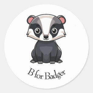 Pegatina Redonda B para Badger