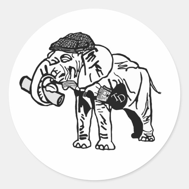 Pegatina Redonda B&W Jumbo Sticker (20 COUNT!) (Anverso)