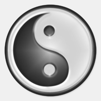 Pegatina Redonda B&W Yin&Yang