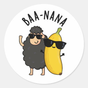 Pegatina Redonda Baa-nana Funny Banana Puns