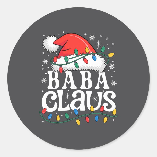 Pegatina Redonda Baba Claus Funny Xmas Christmas Grandma Holiday St (Anverso)