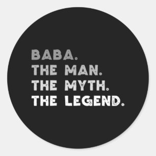 Pegatina Redonda baba el hombre el mito la leyenda cool baba
