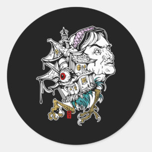 Pegatina Redonda Baba Jaga Baba Yaga
