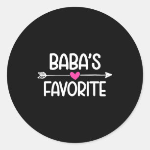Pegatina Redonda Babas Divertidos Hijo Hija Favorito de Baba Soy el