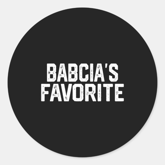 Pegatina Redonda Babcia’s Favorite Funny Grandparent Granhild Vinta (Anverso)