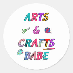 Pegatina Redonda Babe de arte y artesanía