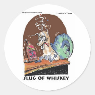 Pegatina Redonda Babosa De Whisky Regalos Y Camisetas Divertidas De