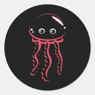 Pegatina Redonda Babt Jellyfish Sonriente Costume Cute Animal Hallo
