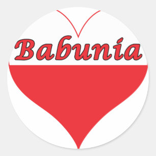 Pegatina Redonda Babunia Corazón Polaco