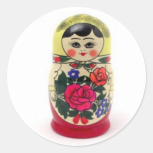 Pegatina Redonda babushka