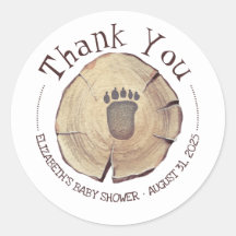Baby Bear Foot Print Baby Shower Gracias