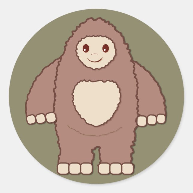 Pegatina Redonda Baby Bigfoot (Anverso)