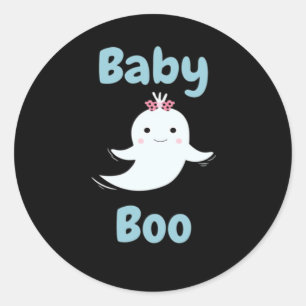 Pegatina Redonda Baby Boo Cute Niños O Parejas De Halloween Regalo