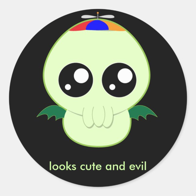 Pegatina Redonda Baby Boy Cthulhu (Anverso)