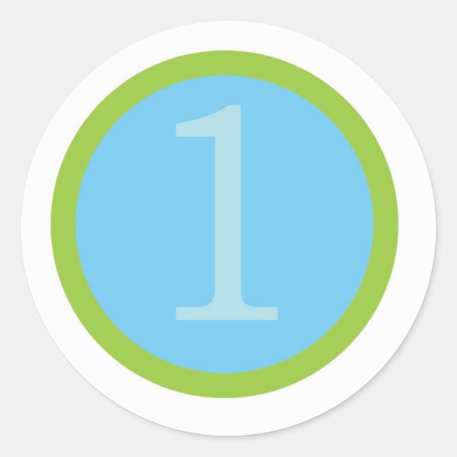 Pegatina Redonda Baby Boy First Brithday (Anverso)