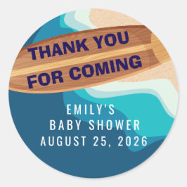 Pegatina Redonda Baby Boy On Board Thank You Sticker