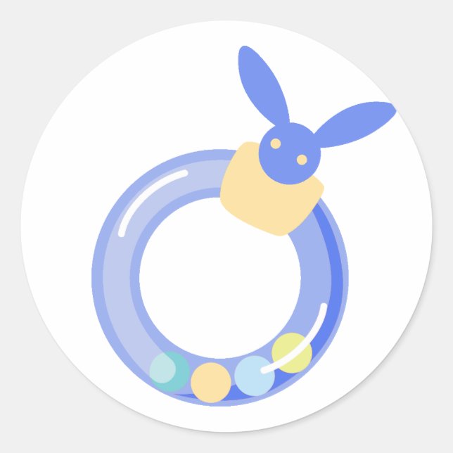 Pegatina Redonda Baby Boy Rattle Pegatinas (Anverso)