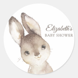 Pegatina Redonda Baby Bunny Rabbit Baby Shower