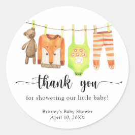 Pegatina Redonda Baby Clothesline - gracias