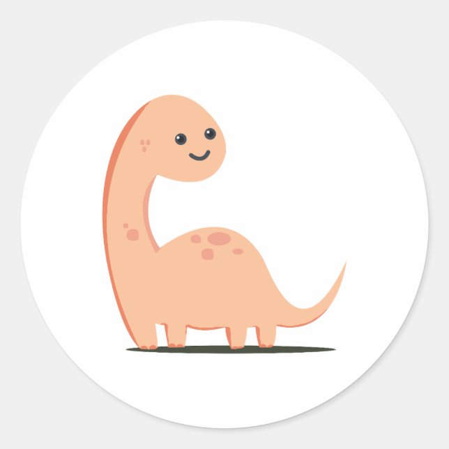 Pegatina Redonda Baby Dino (Anverso)