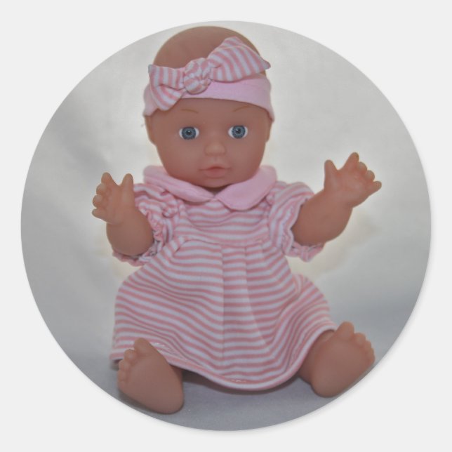 Pegatina Redonda Baby Doll Pegatinas (Anverso)