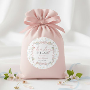 Pegatina Redonda Baby en Flor Baby Shower 