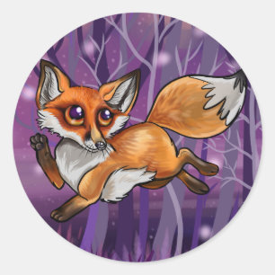 Pegatina Redonda Baby Fox