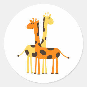 Pegatina Redonda Baby Giraffe
