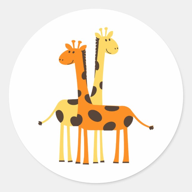 Pegatina Redonda Baby Giraffe (Anverso)