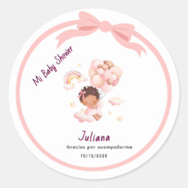 Pegatina Redonda Baby Girl stiker editable