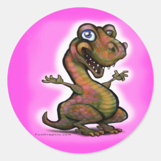 Pegatina Redonda Baby Girl T-Rex