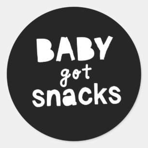 Pegatina Redonda "Baby Got Snacks" Fiesta de cumpleaños temática de