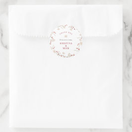 Pegatina Redonda Baby In Bloom Baby Shower Gracias Por Favor